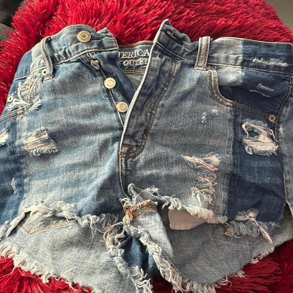 American Eagle Outfitters high waisted distressed jean shorts